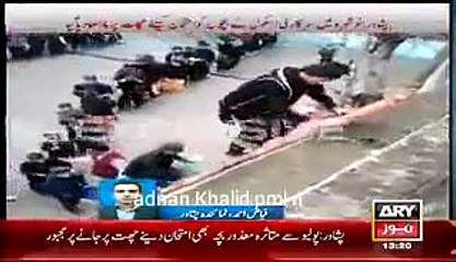 Students taking examination at the roof in Govt school Nowshehra KPK