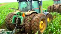 awesome big john deere tractors, john deere combine stuck in mud, combine harvester stuck
