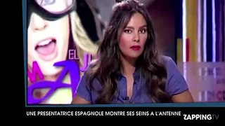 A Spanish presenter shows her top at TV