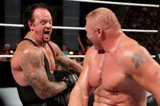 The Undertaker Vs Brock Lesnar -Incredible Laughing Moment - Summerslam 2015