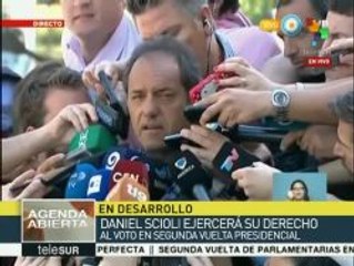 Daniel Scioli: Argentina vota hoy con avances sociales importantes