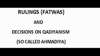 Rulings Fatawas about Qadiyanis by Ulema(english)Part 1