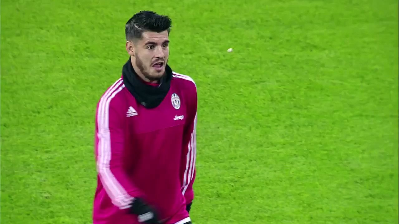 Morata-Zaza show nel riscaldamento di Juve-Milan - Morata-Zaza show in Juve-Mila