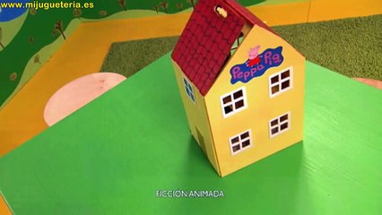 peluche Peppa Pig saltarina, autocaravana y la casa de Bandai juguetes