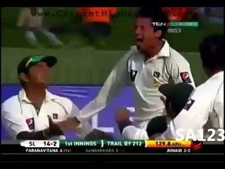 Junaid khan vs Sangakara 1st bowl