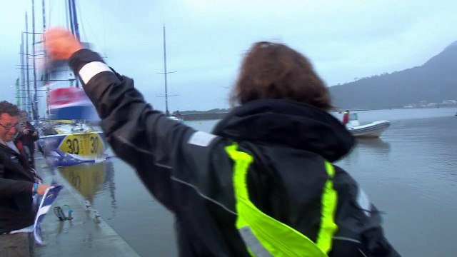 Arrivée SNBSM Espoir compétition (Class40) - Transat Jacques Vabre 2015 - Arrivée SNBSM Espoir compétition (Valentin Lemarchand - Arthur Hubert)