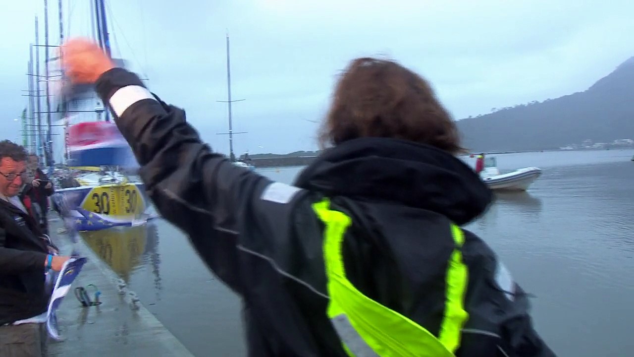 Arrivée SNBSM Espoir compétition (Class40) - Transat Jacques Vabre 2015 - Arrivée SNBSM Espoir compétition (Valentin Lemarchand - Arthur Hubert)