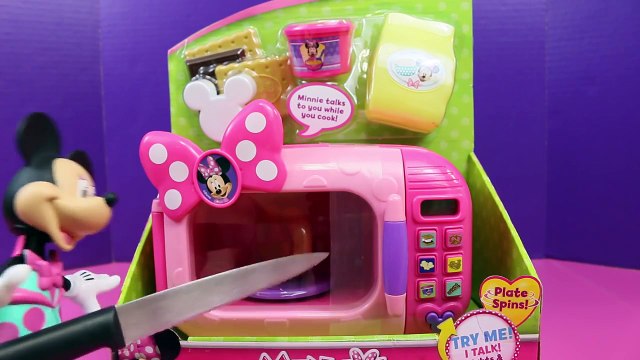 Minnie Mouse Microwave Toy With Mickey Mouse Smores and Play Doh Mess Cooking Episode