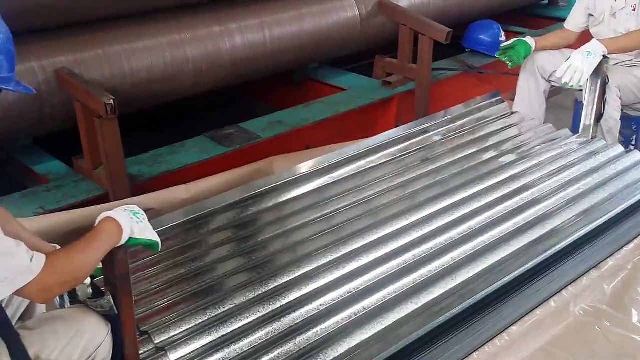 Corrugated galvanized steel sheet video www.baosensteel.cn from Qingdao Boasen Steel Co ltd