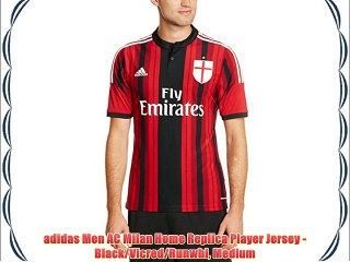 adidas Men AC Milan Home Replica Player Jersey - Black/Vicred/Runwhi Medium