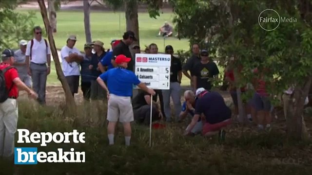 Golf : Steven Bowditch casse le nez d'un spectateur!
