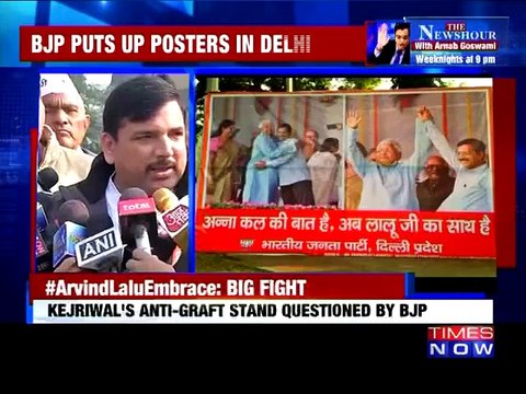 Sanjay Singh on Arvind Kejriwal and Lalu poster in Delhi
