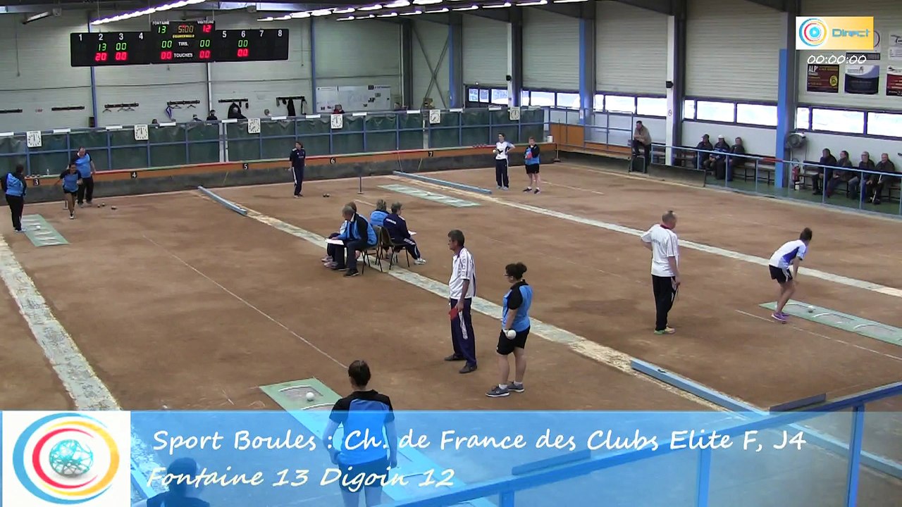 Troisième tour, tir rapide en double, Fontaine contre Digoin, Club Elite Féminin J4, Sport Boules, saison 2015-2016
