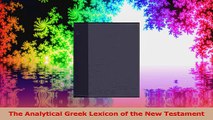 Die Analytische griechischen Lexikon des Neuen Testaments PDF Online