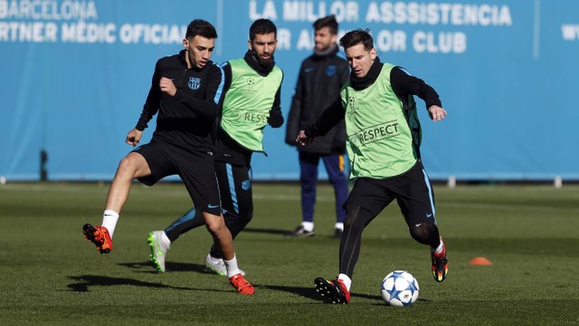 FC Barcelona training session: Final training session before the visit of Roma