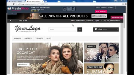 Prestashop Return manager module (Registered customers view)