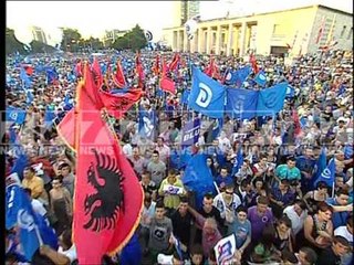 Soni Malaj ne mitingun e PD ne Tirane