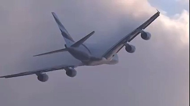 When an Airplane crosses the clouds