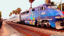 Amtrak Trains & A Coaster in San Diego, CA (August 18th, 2013)