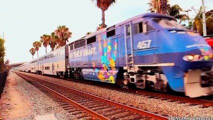 Amtrak Trains & A Coaster in San Diego, CA (August 18th, 2013)