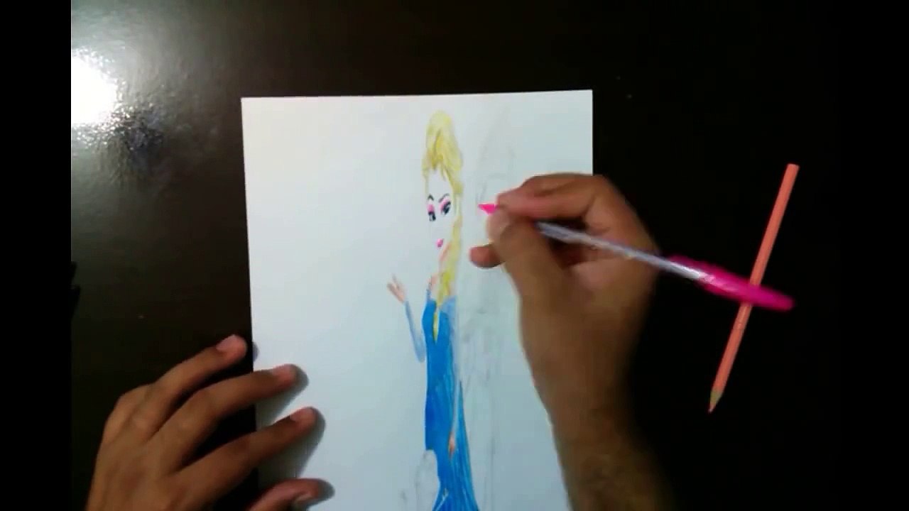 Desenhando a Elsa, Anna e Olaf em 3D Frozen (How to draw Elsa, Anna and Olaf in 3D)
