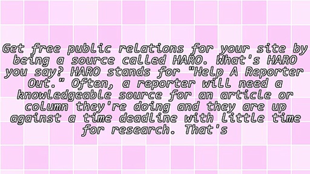 Free Public Relations for Your Site With HARO