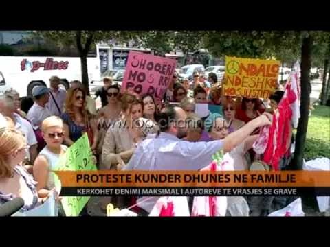 Protestë kundër dhunës në familje - Top Channel Albania - News - Lajme
