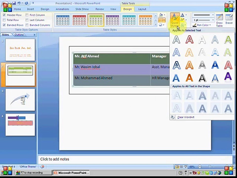 How to make Table in Powerpoint Urdu/Hindi Tutorial