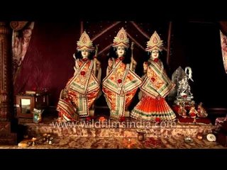 Hindus visit temple and offer prayers to gods and goddesses in Agra