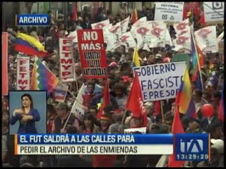 El FUT saldrá a las calles para pedir el archivo de las enmiendas