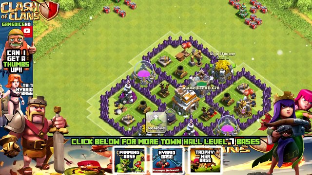 CLASH OF CLANS - TH7 HYBRID BASE BEST TOWN HALL 7 Defense Without The Barbarian KING(1)