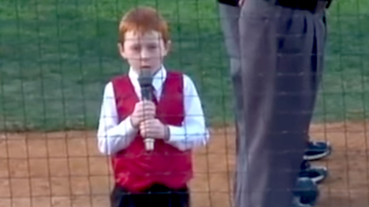 Cute Kid Sings National Anthem With Hiccups | What's Trending Now