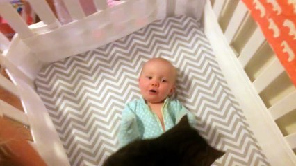 Маленькое солнышко осветило наш день Малыш просто без ума от своего кота.