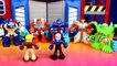 Transformers optimus prime Rescue Bots save Dani Burns from imaginext Poison Ivy and Scare
