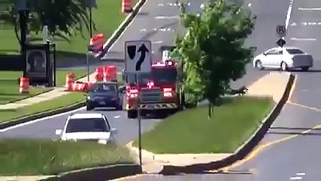 FiretruckTwo independent steering axles with separate drivers.