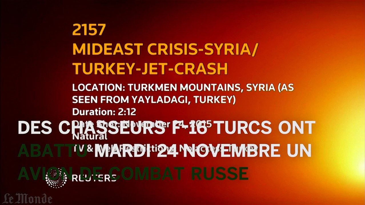 Un avion russe abattu par la Turquie