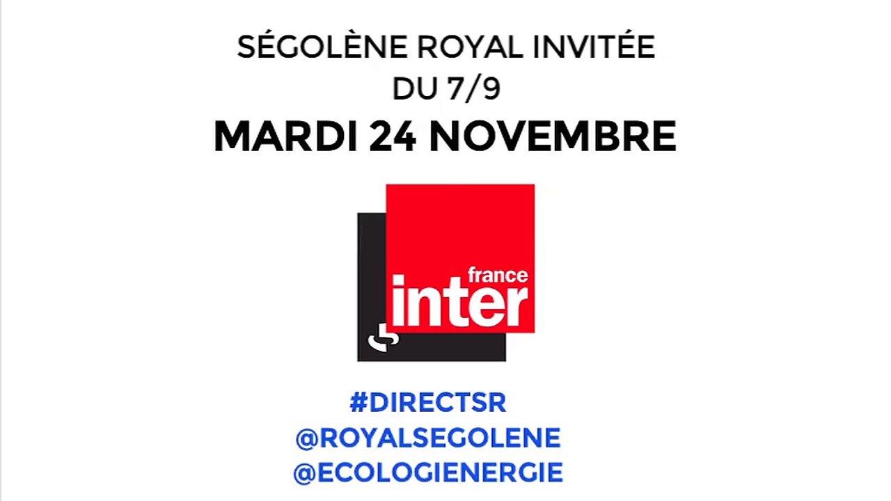 La ministre de l'Ecologie, Ségolène Royal est l'invitée de Patrick Cohen, à six jours du lancement de la COP21 à Paris.