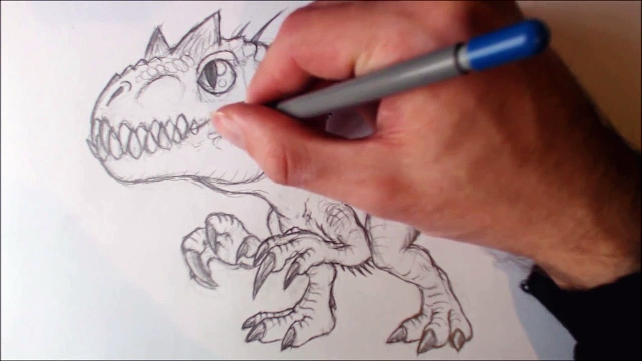 Rendering and Scaling Cute Cartoon Indominus Rex Jurassic World