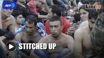 Migrants sew lips in Greek-Macedonia border protest