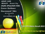 SSC CPO Mains Result 2015