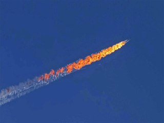 Russian Su-24 fighter jet shot over Syria by TURKEY