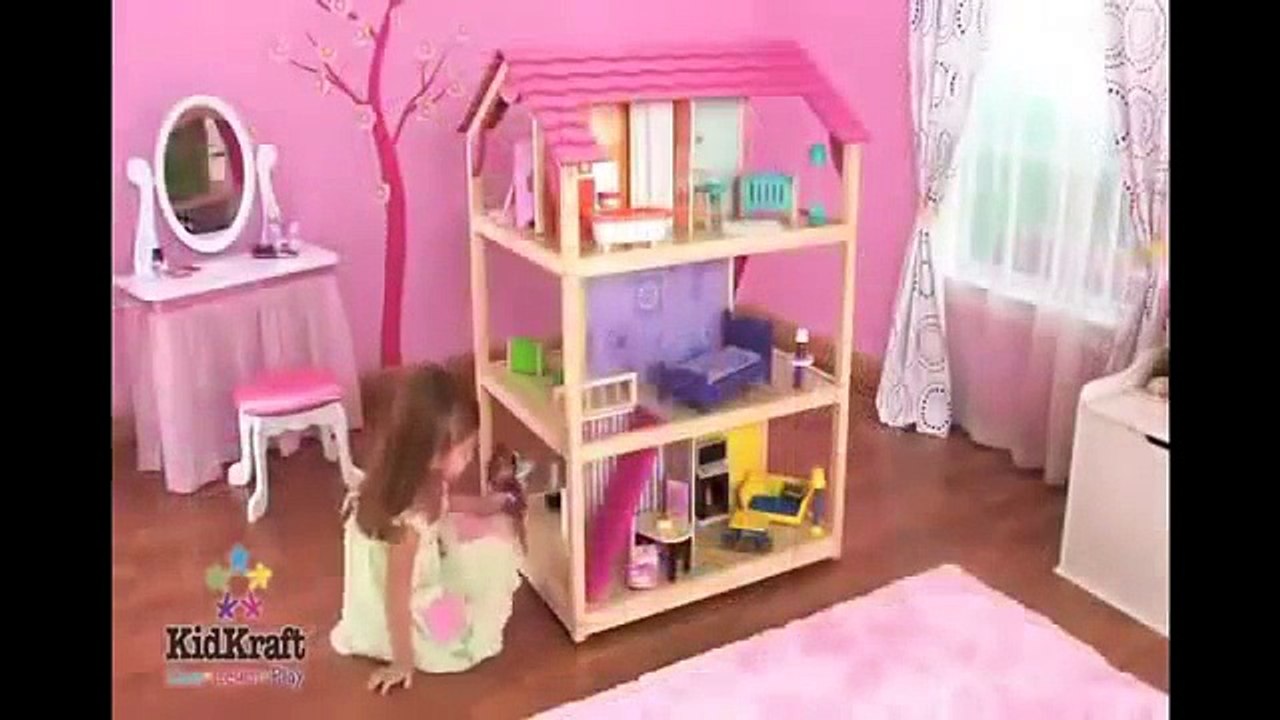 Đồ chơi bằng gỗ cho bé KidKraft nhà gỗ nhà bếp nấu ăn màu hồng nhà búp bê.