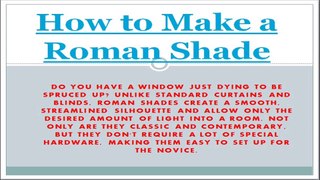 How to Make a Roman Shade | Tutorial Video | Easy Steps