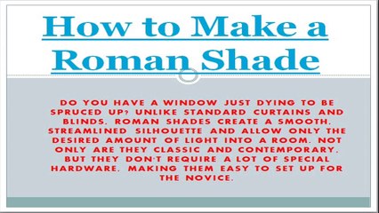 How to Make a Roman Shade | Tutorial Video | Easy Steps