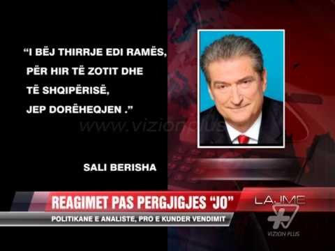 Reagimet pas pergjigjes jo te Edi Rames - News, Lajme - Vizion Plus