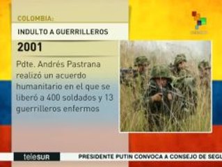 Colombia: indulto a guerrilleros desde 1950