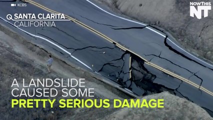 A California Road Just Got Crumbled in A Land Slide