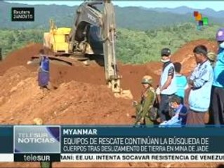 Myanmar: continúa búsqueda de víctimas tras deslizamiento de tierra
