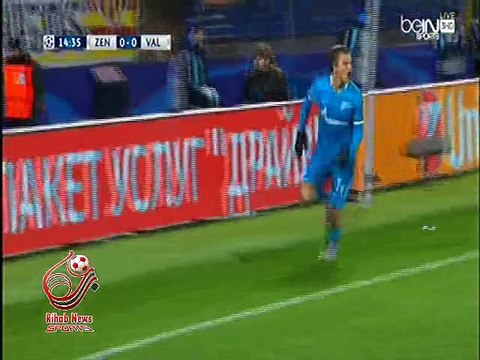 اهداف مباراة ( زينيت سان بيترسبورج - روسيا 2-0 فالنسيا - أسبانيا ) دورى ابطال اوروبا