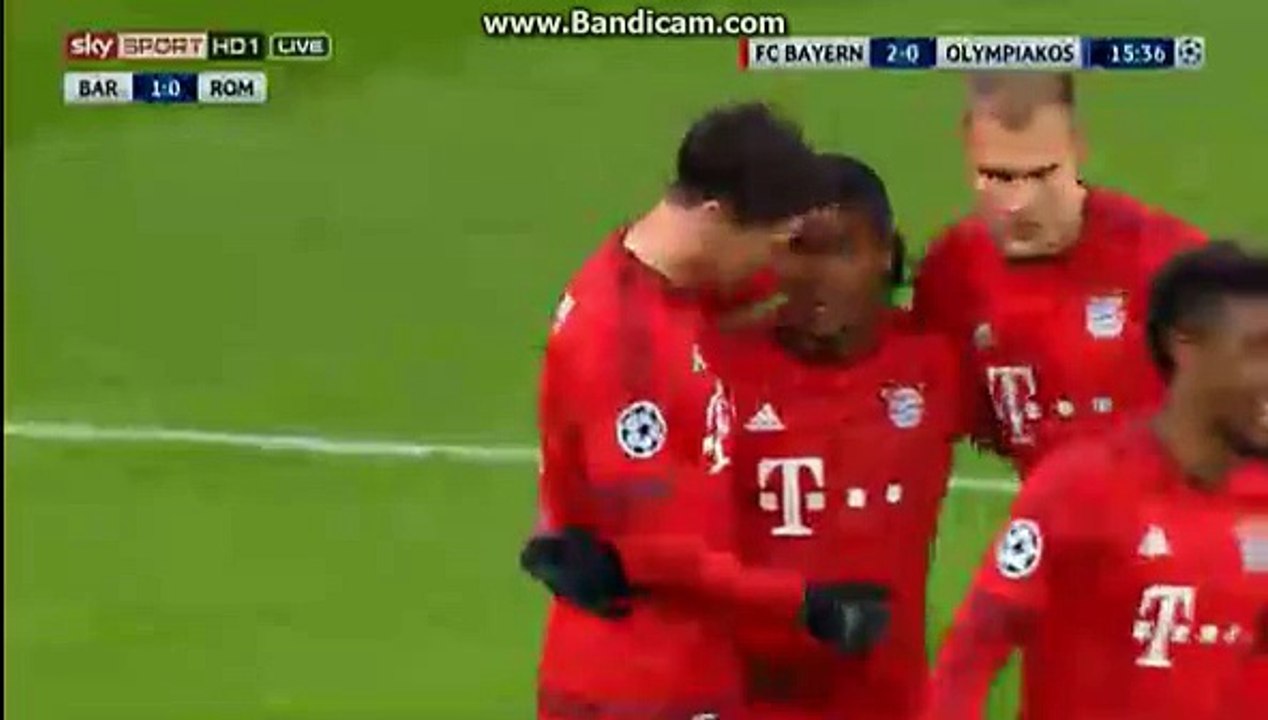 Robert Lewandowski Goal 2-0 Bayern Munich vs Olympiakos Piraeu Champions League 24.11.2015s